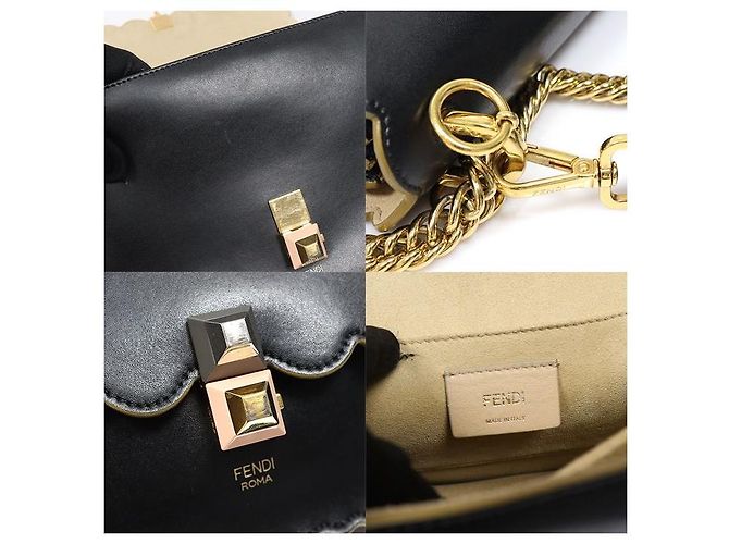 Fendi Black Calfskin Can Eye Medium - vista 7