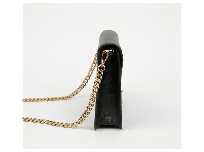 Prada Borsa a tracolla e spalla con logo Triangle e catena - vista 6