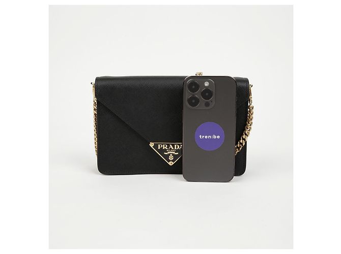 Prada Borsa a tracolla e spalla con logo Triangle e catena - vista 8