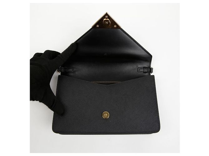 Prada Borsa a tracolla e spalla con logo Triangle e catena - vista 9