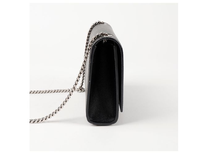 Autre Marque Picca borsa a tracolla in pelle con catena Nera - vista 4