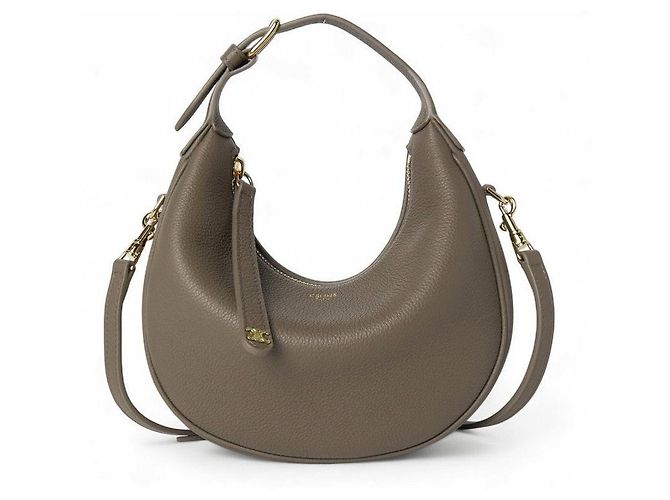 Borsa a spalla Céline in pelle marrone grigio - vista 2