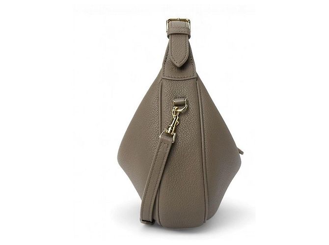 Borsa a spalla Céline in pelle marrone grigio - vista 3