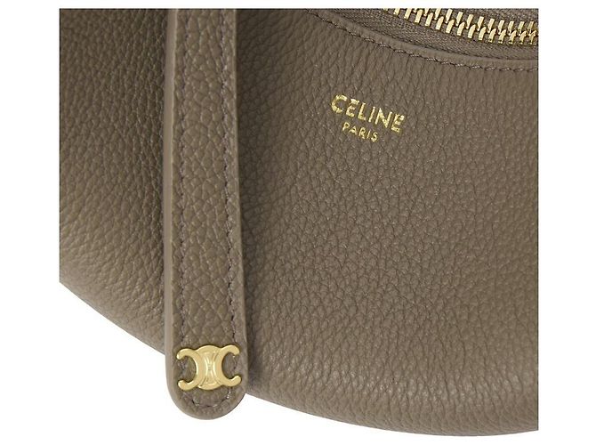 Borsa a spalla Céline in pelle marrone grigio - vista 8