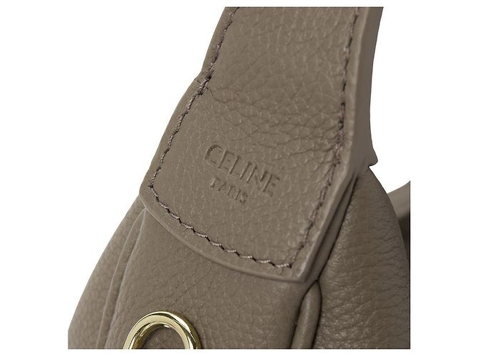 Borsa a spalla Céline in pelle marrone grigio - vista 9