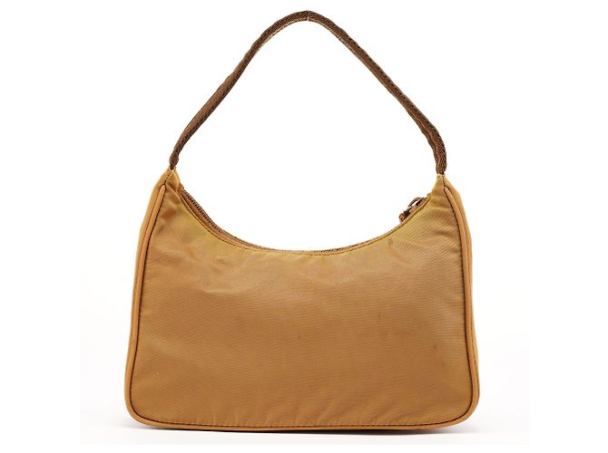 Prada Borsa Mini Hobo MV515 Beige Tessuto - vista 3