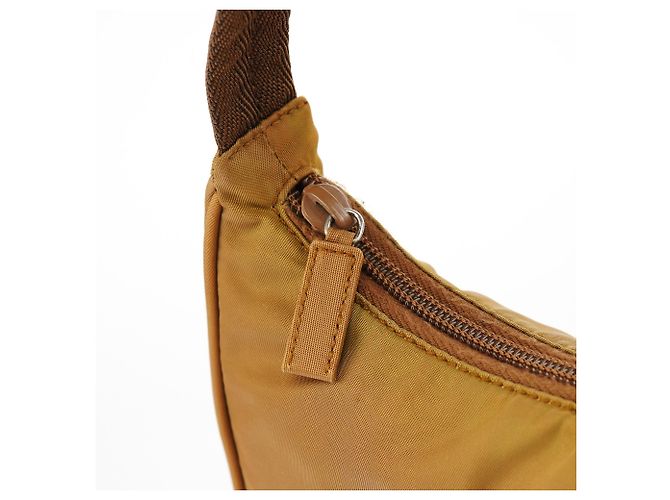 Prada Borsa Mini Hobo MV515 Beige Tessuto - vista 7