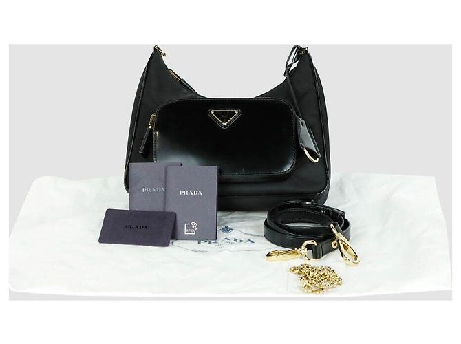 Prada Borsa a tracolla e spalla in nylon spazzolato - vista 6