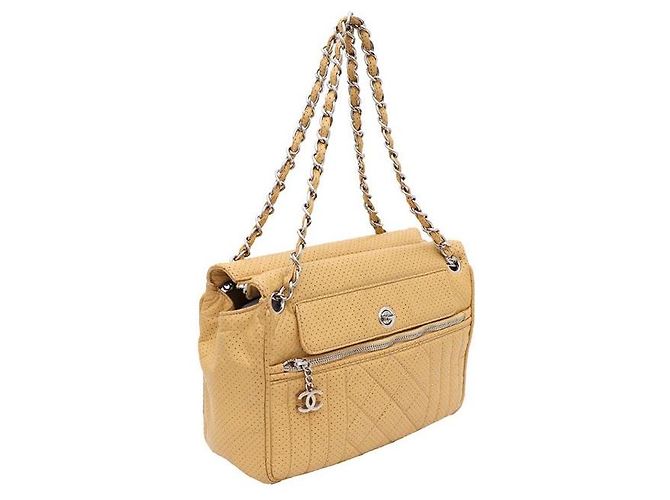 Chanel Borsa a tracolla gialla multi-tasche - vista 2