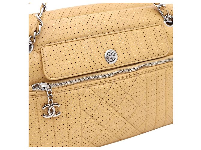 Chanel Borsa a tracolla gialla multi-tasche - vista 6