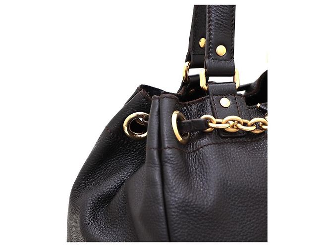 Autre Marque Borsa Tote in pelle marrone - vista 5