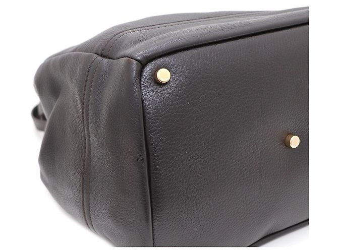 Autre Marque Borsa Tote in pelle marrone - vista 7
