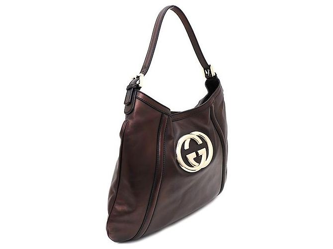Gucci Borsa a tracolla hobo in pelle GG Interlocking - vista 2