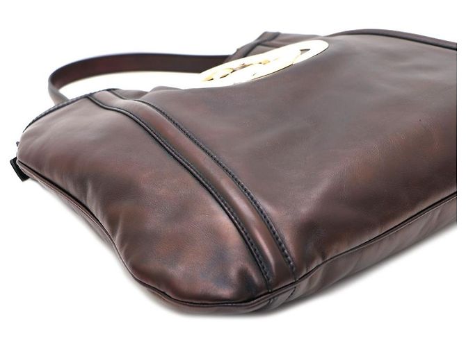 Gucci Borsa a tracolla hobo in pelle GG Interlocking - vista 6