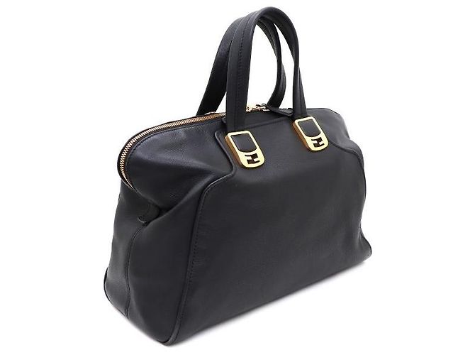 Fendi Borsa Tote e borsa a tracolla in pelle nera - vista 2