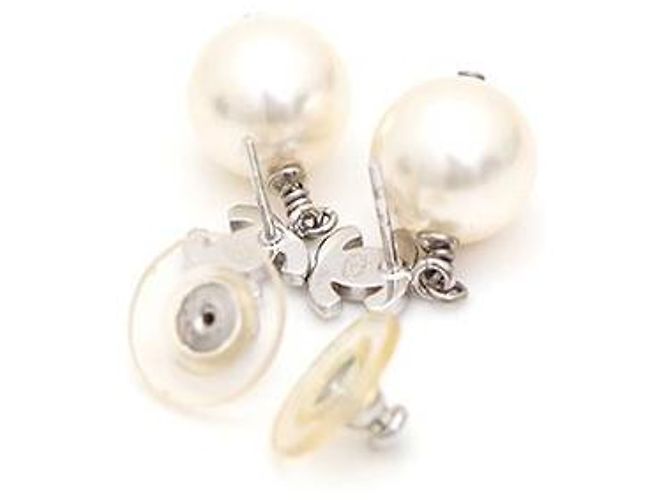 Chanel Pearl Drop Ohrringe Silber - Ansicht 5