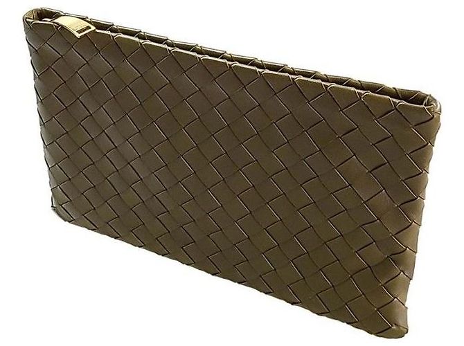 Clutch in mesh Bottega Veneta Khaki - vista 2