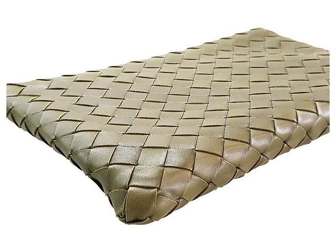 Clutch in mesh Bottega Veneta Khaki - vista 3