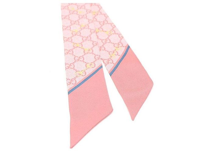 Gucci Foulard a fiocco in seta con stampa logo GG e horsebit - vista 2