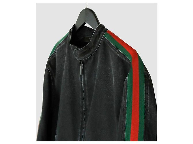 Gucci Giacca biker in denim di cotone - vista 2