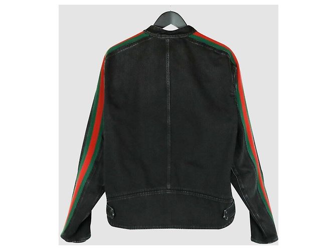 Gucci Giacca biker in denim di cotone - vista 4