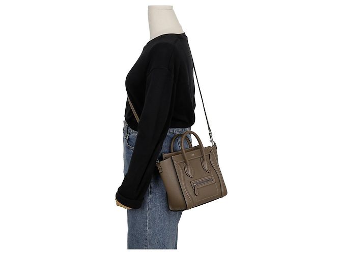 Céline Borsa a tracolla Nano Luggage Drum in vitello - vista 14