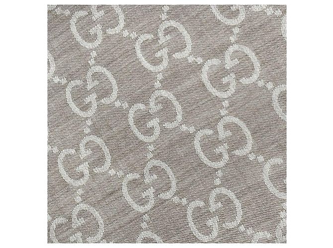 Gucci Sciarpa in lana e seta beige bicolore - vista 16
