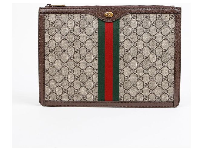 Gucci Supreme Canvas Ophidia Portfolio Clutch - vista 2