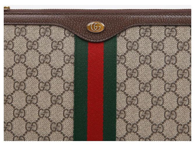 Gucci Supreme Canvas Ophidia Portfolio Clutch - vista 3