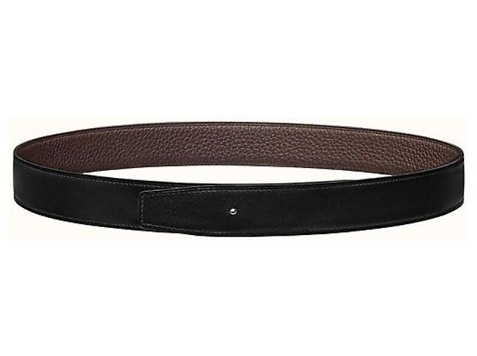 Hermès Wendegürtel Classic Black Brown Matte Silver stamp : - Ansicht 3