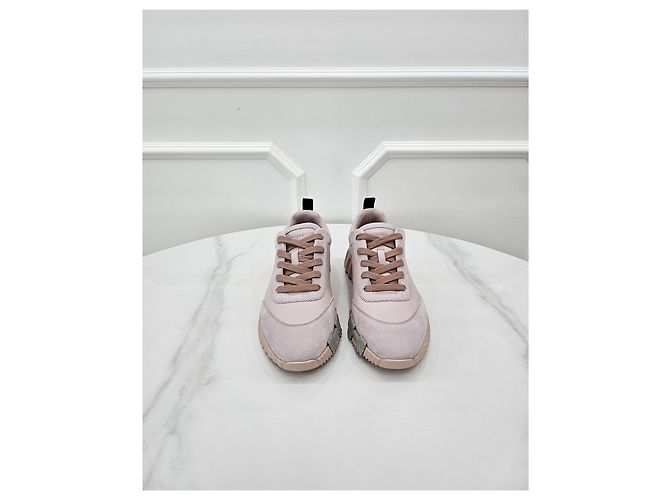 Hermès Sneakers Leather Bouncing Rose Poussin - vista 2