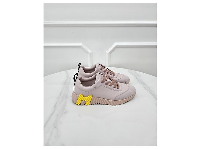 Hermès Sneakers Leather Bouncing Rose Poussin - vista 4