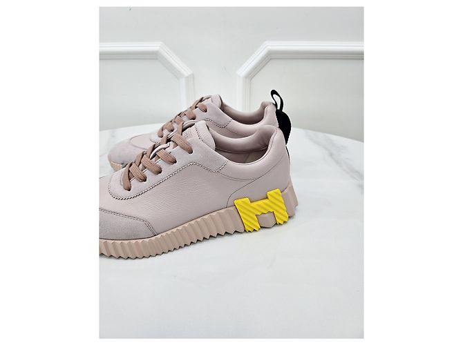 Hermès Sneakers Leather Bouncing Rose Poussin - vista 7