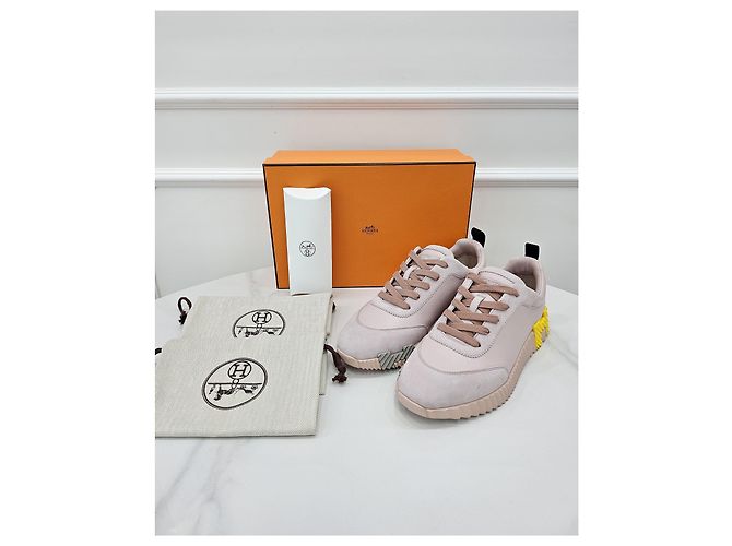 Hermès Sneakers Leather Bouncing Rose Poussin - vista 8