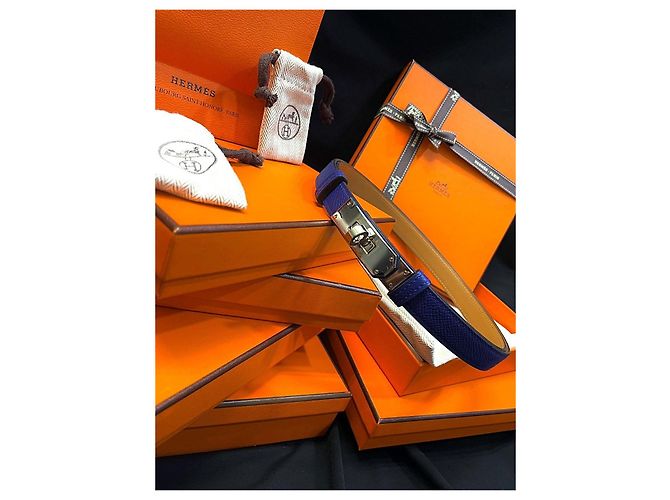Hermès Cinturón Kelly Blue Silver - vista 2