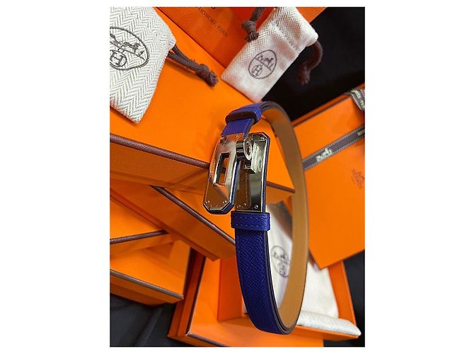 Hermès Cinturón Kelly Blue Silver - vista 5