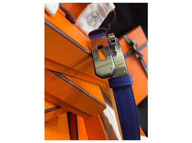 Hermès Cinturón Kelly Blue Silver - vista 6