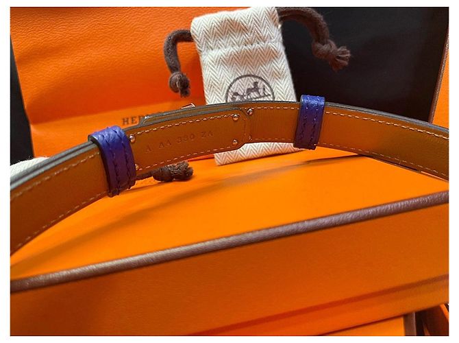 Hermès Cinturón Kelly Blue Silver - vista 8