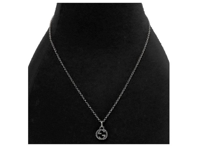 Gucci Collana intrecciata nera e argento - vista 5