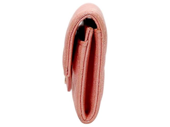 Chanel Tarjetero de piel caviar rosa - vista 2