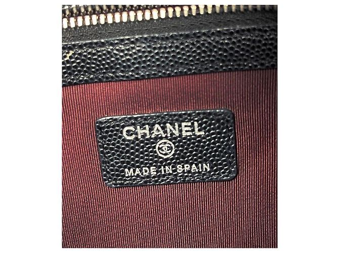 Chanel Clutch in pelle caviar nera - vista 12