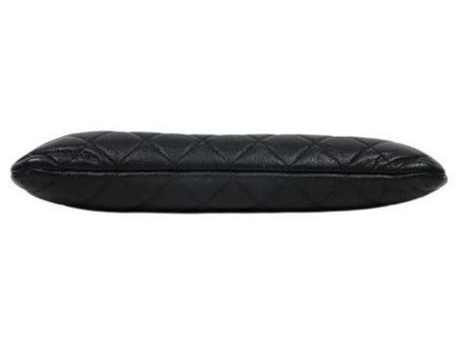 Chanel Clutch in pelle caviar nera - vista 4