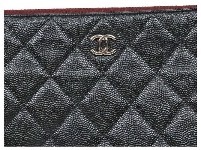 Chanel Clutch in pelle caviar nera - vista 6