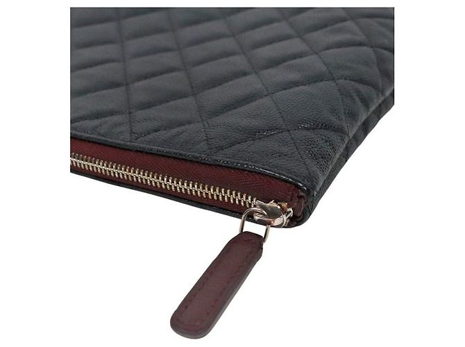 Chanel Clutch in pelle caviar nera - vista 7