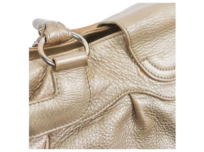 Salvatore Ferragamo Borsa a tracolla Gancini Gold Beige - vista 10