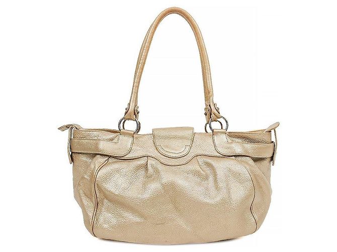 Salvatore Ferragamo Borsa a tracolla Gancini Gold Beige - vista 3