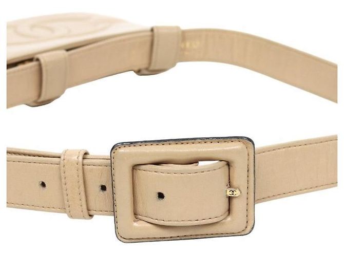 Chanel CC Gürteltasche Beige Leder - Ansicht 8