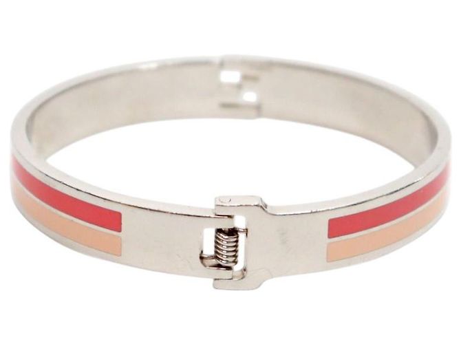 Fendi Bracciale Rigido FF Rosa Argento - vista 3