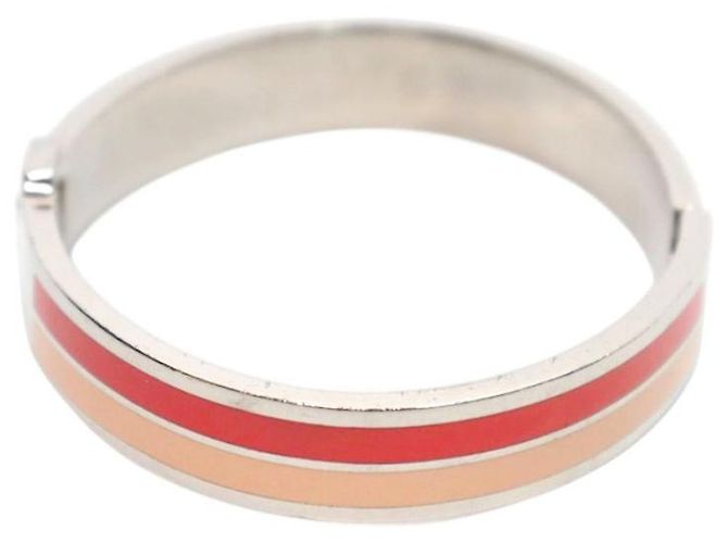 Fendi Bracciale Rigido FF Rosa Argento - vista 4