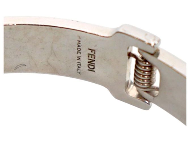 Fendi Bracciale Rigido FF Rosa Argento - vista 5